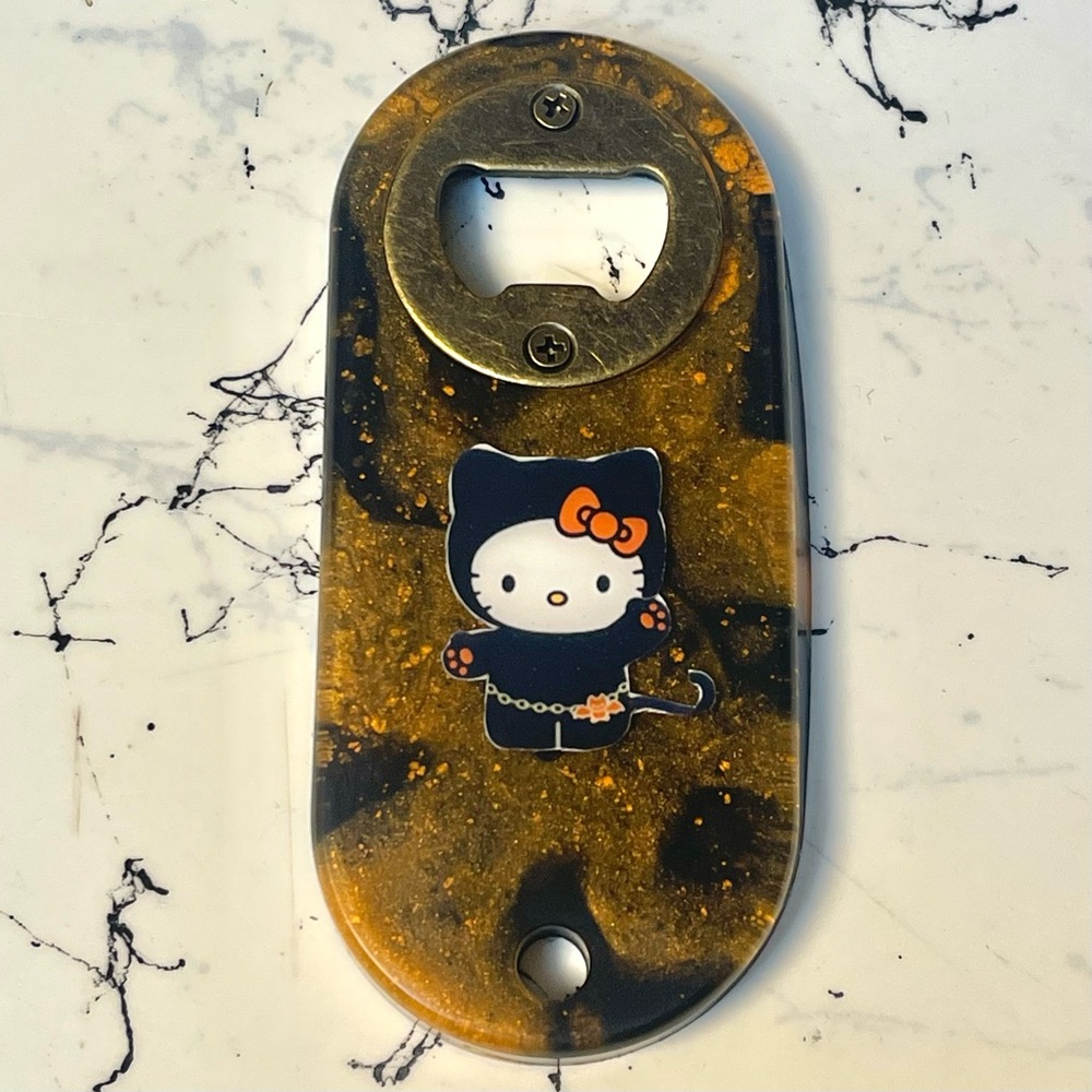 Hello Kitty Black Cat Resin Bottle Opener- Kawaii Collectors Gift Item